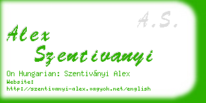 alex szentivanyi business card